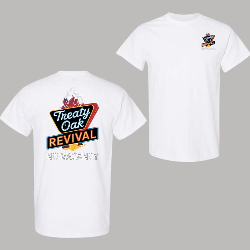 Treaty Oak Revival No Vacancy 100% Cotton T-Shirt, Trendy Unisex Graphic Tee, Xmas Funny Christmas Gift for Men for Women, Cool Band Merch, Retro Design Tee