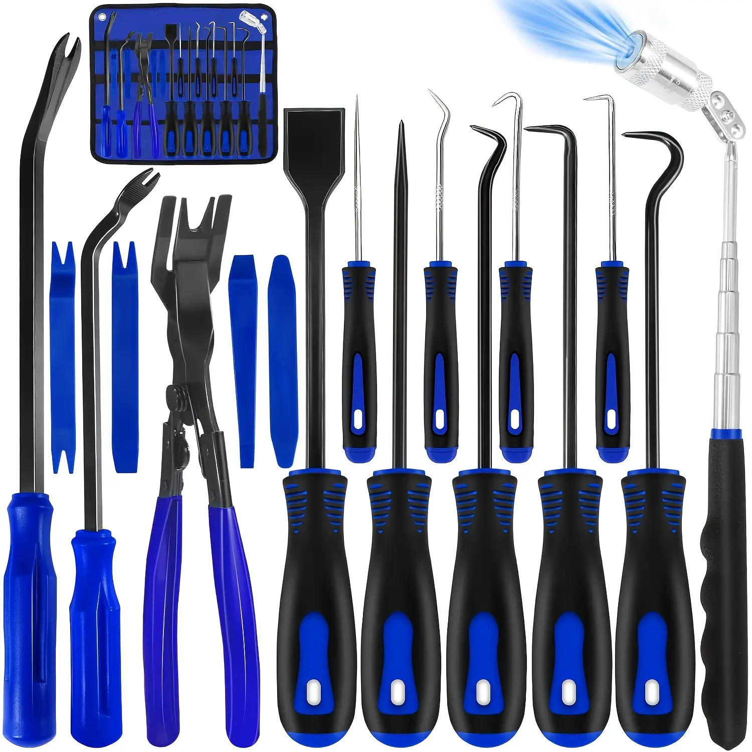 17PCS Auto Trim Removal Tool Kit, Car Door Panel Upholstery Clip Remover Tool Set for Automotive Interior Repair and Installation
