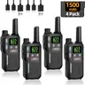 4PCS BAOFENG USB Rechargeable Long Range Mini Walkie Talkie NOAA Type-C Charging Rechargeable Lightweight 22 FRS Upgrade 888s Handheld Two Way Radio for Kids Adults Family Outdoor Sports Hunting Hiking Camping, Flashlight, Radios Walkie Talkie