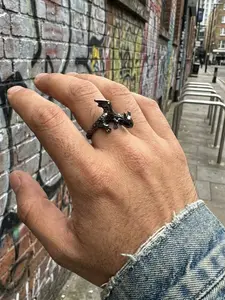 Toothless Dragon Open Ring, How to Train Your Dragon Inspired, Adjustable Alloy Ring for Fans, Unique Jewelry Gift Idea