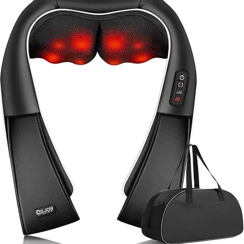 Alljoy Shiatsu Back and Neck Massager with Heat, Adjustable for Men, Women, Mom, Dad, Gift for Valentine's Day, Comfortable Neck Massage