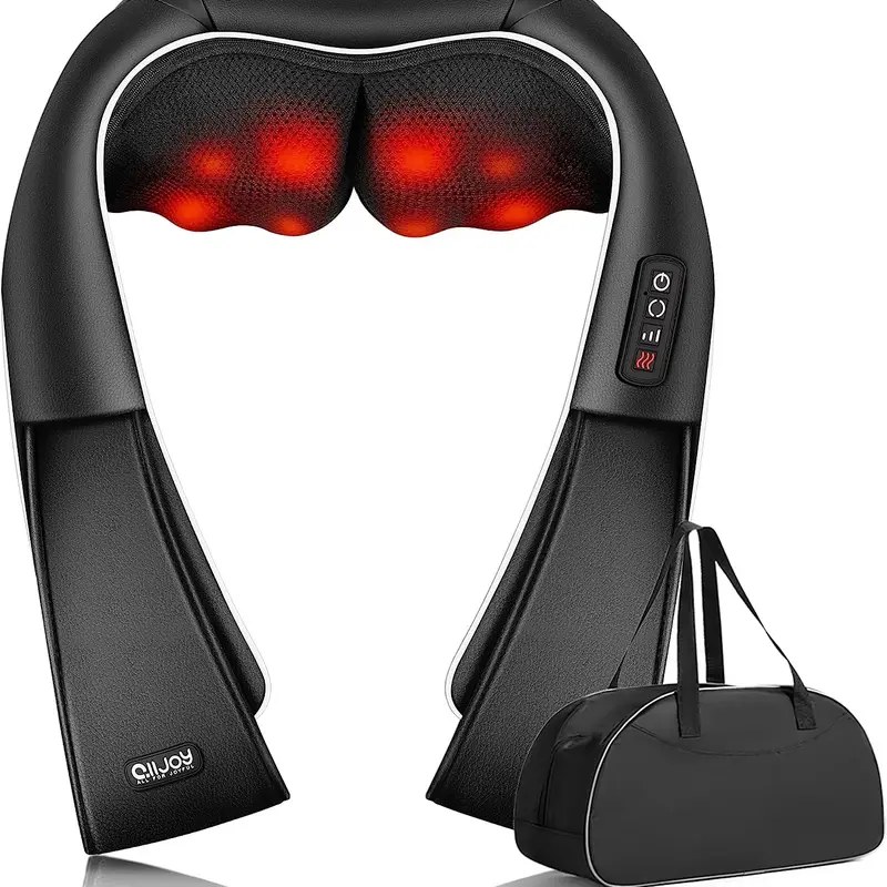 Alljoy Shiatsu Back and Neck Massager with Heat, Adjustable for Men, Women, Mom, Dad, Gift for Valentine's Day, Comfortable Neck Massage
