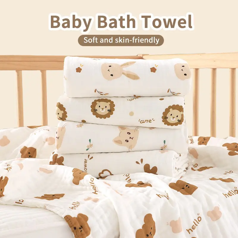 Baby Cotton Bath Towel Shower Towels Newborn Towels 70cm X 90cm, Super Soft Comfortable Bubble Cloth, Breathable Non-Irritating, Perfect Christmas Halloween Gift
