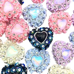 5pcs My Heart is Full Fancy Beads - Large Size Heart Shape Beads Jewelry Making Beading & Crafting DIY Supplies