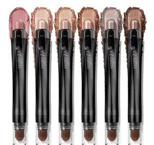 LUXAZA PRO Neutral Eyeshadow Stick Makeup 6PCS Set, Brown Nude Metallic Shimmer Matte Cream Eye Shadow Palette Eyeliner Brightener Pencil Crayon, Halloween Makeup - BROWN CANYON