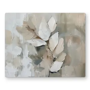 212 MAIN C1MP16202ZSFZI 16x20 in. Lightweight Aluminium Leaf-Beige Metal Print Wall Artwork, Minimalist Nature Home Decor, Stylish Interior Gift (Home Supplies, Posters & Prints)