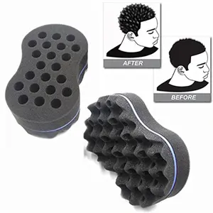 Hair Twist Sponge Brush Two Sides Dread Dreading Wave Twisting Foam Afro Barber Curl Sponge for Women and Men Boy Girl Small and Big Holes 1 Pcs hair brush