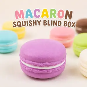 Mini Macaron Squishy Blind Box Slow Rising Stress Relief Fidget Toy Cute Squeeze Toy Random Style Kids Gift