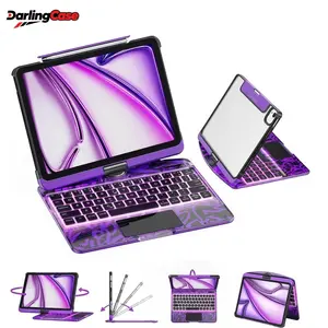 #SummerWins #DealsForYouDays DarlingCase New Y2K Color Keyboard  For iPad Pro 2024 M4/11inch，iPad 2025-M5/11in. With 360° Rotatable Multi-Touch Trackpad ,Compatible Backlit Keyboard, Pencil Holder,Type-C Charging
