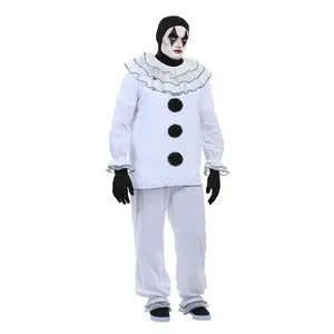 Plus Size Vintage Pierrot Clown Men's Costume