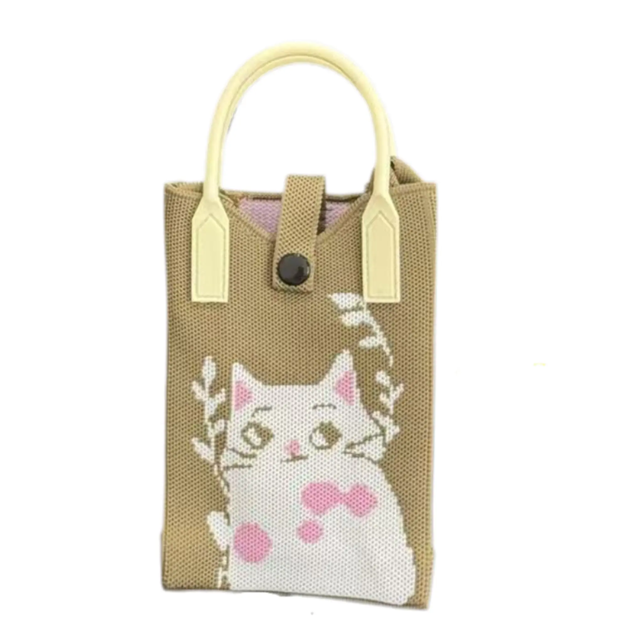 Cute Cat Crossbody Phone Bag with Adorable Cat Design Lightweight Casual Fashion Small Shoulder Purse for Daily Outings and Errands Handcrafted Bag Handmade Bag