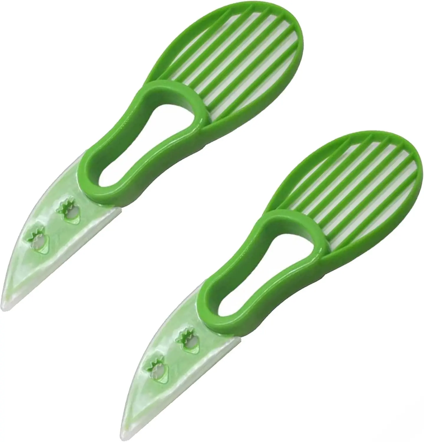 2-Pack 3 In 1 Plastic Avocado Utensils - Manual Tool with Blade, Pitter, Peeler, Scooper, Chopper, Grater for Fruits & Vegetables (0.04 kg)