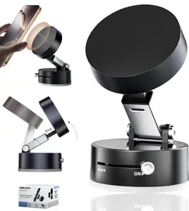 Foldable Portable Vacuum Magnetic Cellphone Holder, 360 degrees Magnetic Suction Car Phone Mount