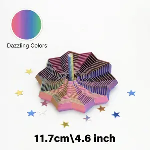 3D Printed Fidget Toys - Expanded Sensory Fidget Star with Handle, Whirling Spiral Stress Relief Toy for Hypnotizing Visual & Satisfying Audio Experiences (Home Decor Figurine)