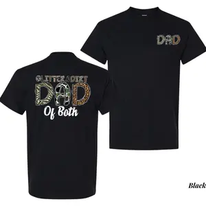 Glitter & Dirt Dad T-Shirt, Dad of Both Graphic Tee, Girl Dad Boy Dad Shirt, Father’s Day Gift, Unisex Vintage Camo Leopard Top