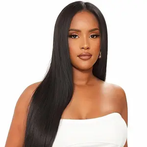 [SummerVibes] 5x5 Wear and go wigs Glueless HD Lace Closure Wig Pre-cut Straight Human Hair Wigs Pre Plucked Wear and Go Wig Bleached Knots 200% Density Fluffy Fluffy