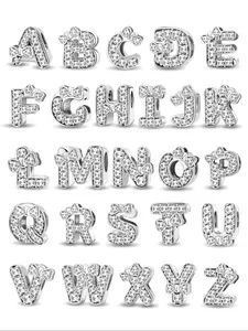 1PC New Original 26 Letters Series Bow Pendant Thanksgiving Christmas Beads and Pendant Designer Bracelet Making DIY Gift Ladies Daily Wear for Women as Gift Special Choice