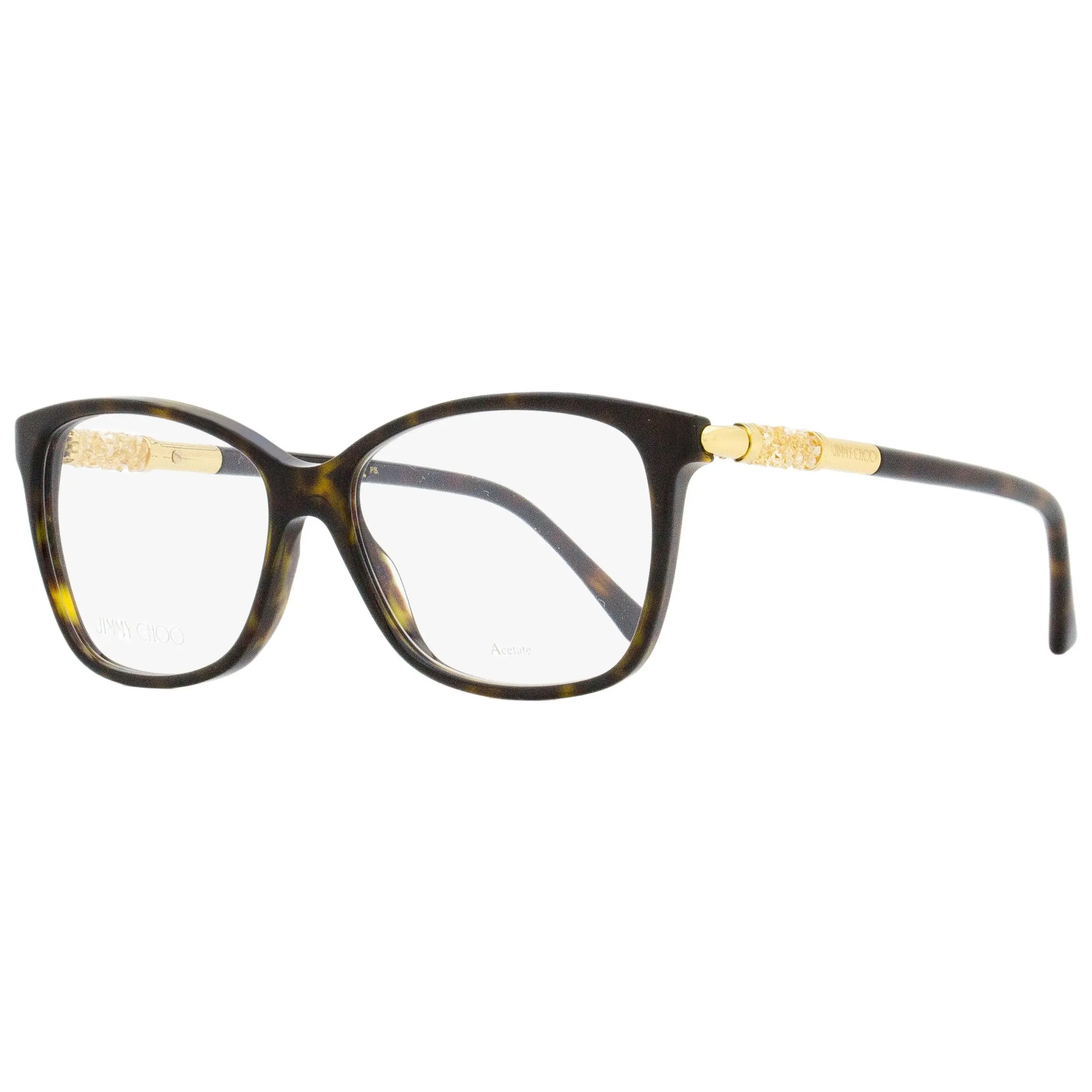 Jimmy Choo Rectangular Eyeglasses JC292 QUM Havana/Gold 54mm Jimmy Choo Rectangular Eyeglasses JC292 QUM Havana/Gold 54mm