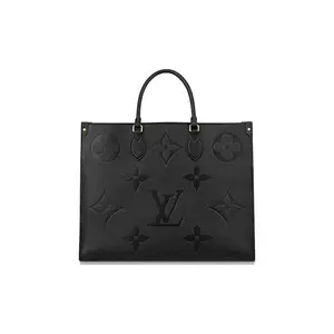 Pre-owned Louis Vuitton COWHIDE Tote Bags Grained leather Shoulder Bags OnTheGo Classic Square Silhouette Large Capacity Embossed Soft Grain Cow Leather Tote Bag for Shopping & Everyday Use
