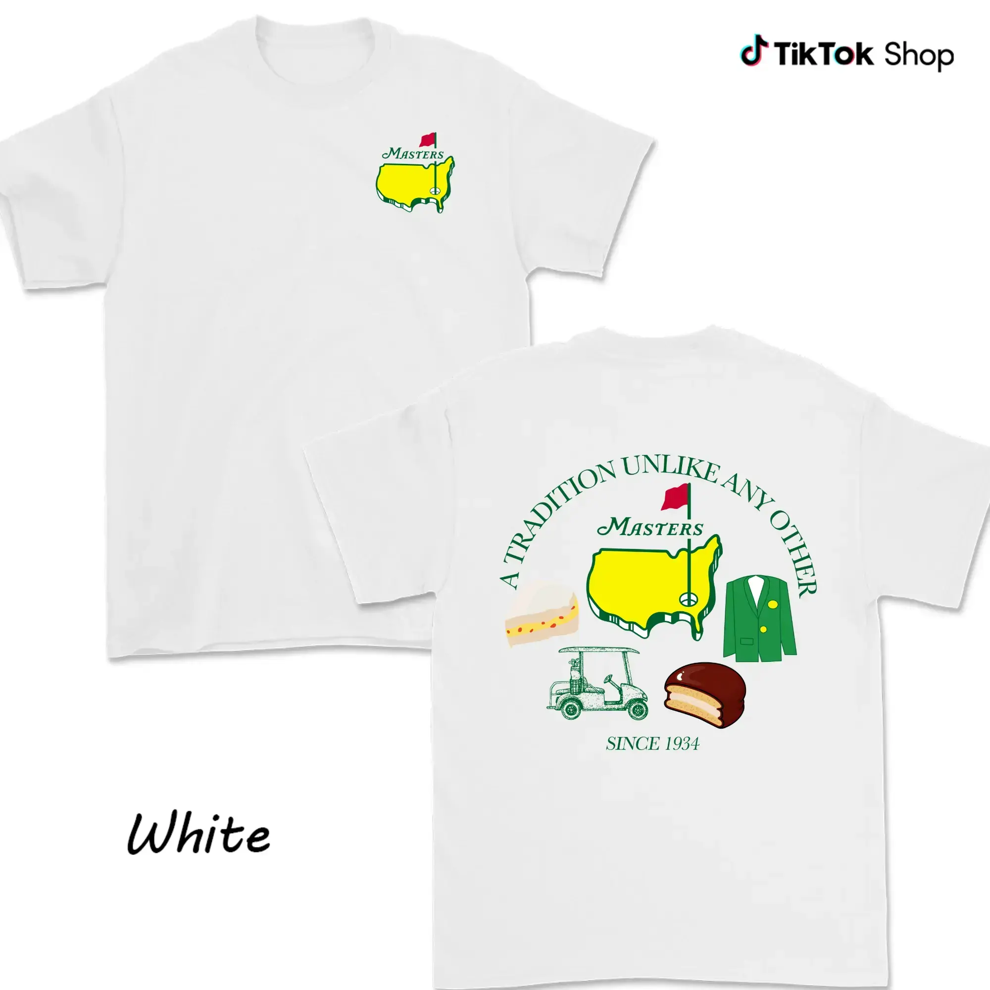 Masters Golf Tradition Unisex Streetwear T-Shirt - Heritage 1934 Golf Graphic, Premium Breathable Fabric, Relaxed Fit Basic Shortsleeve Garment (James Men's Shop), Casual, Classic, Outdoor, Cotton, Day