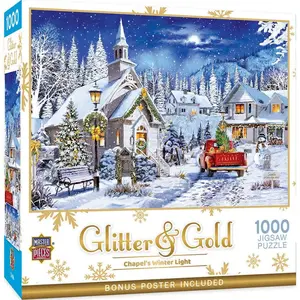 Glitter & Gold - Chapel's Winter Light 1000 Piece Puzzle