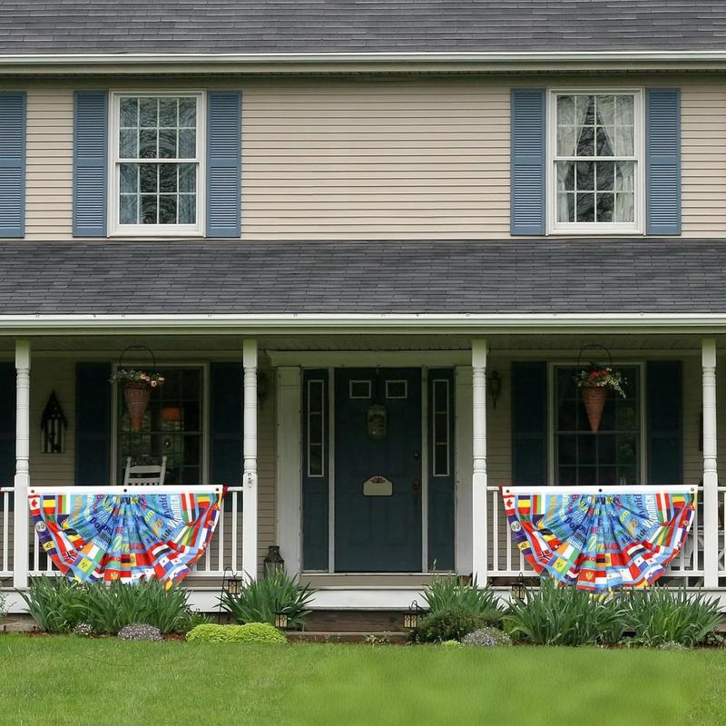 International flags fluttering, indoor and outdoor decorations for fans