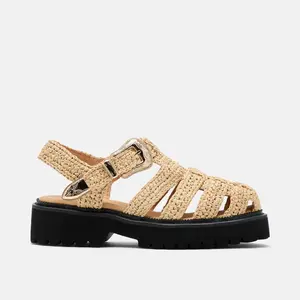 Maya Cream Crochet Lug Fisherman Sandals