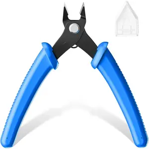 Small Wire  Spring- GJ706BL, Precision Flush  Pliers Diagonal Cutters for Electronics,  Making, Model Craft and  Printer, 5-Inch