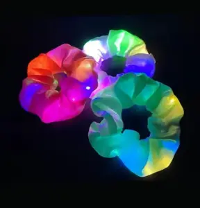 Hair Scrunchies - With colorful lights for party - woman hair accessories for event - 3 light modes