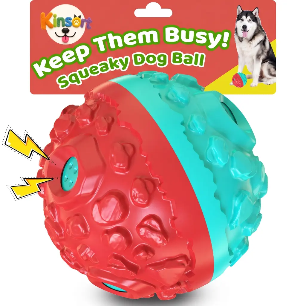 Dog Giggle Balls for Aggressive Chewers, Interactive Dog Toy Ball, Fun Squeaky Sound to Keep Them Busy, Durable Rubber Chew Toys, for Small Medium Large Dogs, Indoor & Outdoor