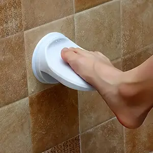 1pc Bathroom Suction Cup Foot Pedal - Detachable No-Mark Adhesive Backing, Ergonomic White Step Sol for Shower Safety, Non-Slip Shower Floor Mat for Elderly & Handicap, Easy Install Accessory, Bathroom Accessories, Minimalist Design, Smooth Surface Finish