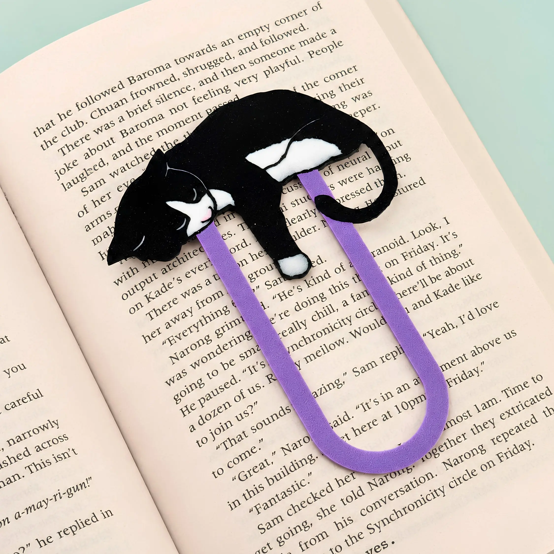 Tuxedo Cat Bookmark | Black and White Cat Reader Gift for Book Lovers