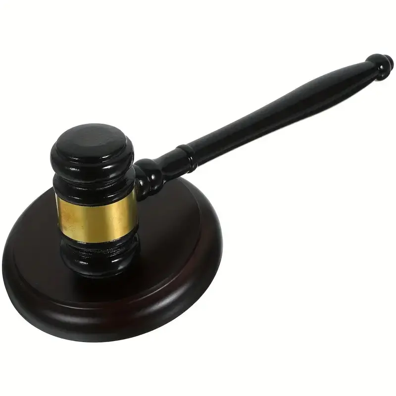 Handcrafted Delicate Wood Gavel, Wooden Auction Hammer Handle with Sound Block, Ideal for Lawyers Judges & Auctioneers, Elegant Decorative Item, Handmade Craftsmanship Auction Setting