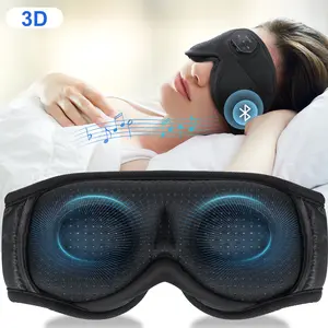 Musicozy White Noise Sleep Mask With Bluetooth Headphones, 3D Eye Mask For Sleeping, Sleep Earplugs,Ultra-Thin Stereo Speakers, Breathable, Light-Blocking & Noise-Reducing, Adjustable & Ergonomic, for Side Sleepers, Travel, Yoga,Gifts, Unisex