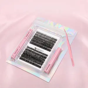 Mixed Length False Eyelashes with Bond and Seal & Remover & Tweezers&Eyelash Curler, Natural Eyelash Extensions, Faux Clusters Lash for Eyelash Enhancements, Lashes Glue Extension, Individual Eyelash, Lashes Clusters, Cosmetic, Flawless Makeup Lightweight