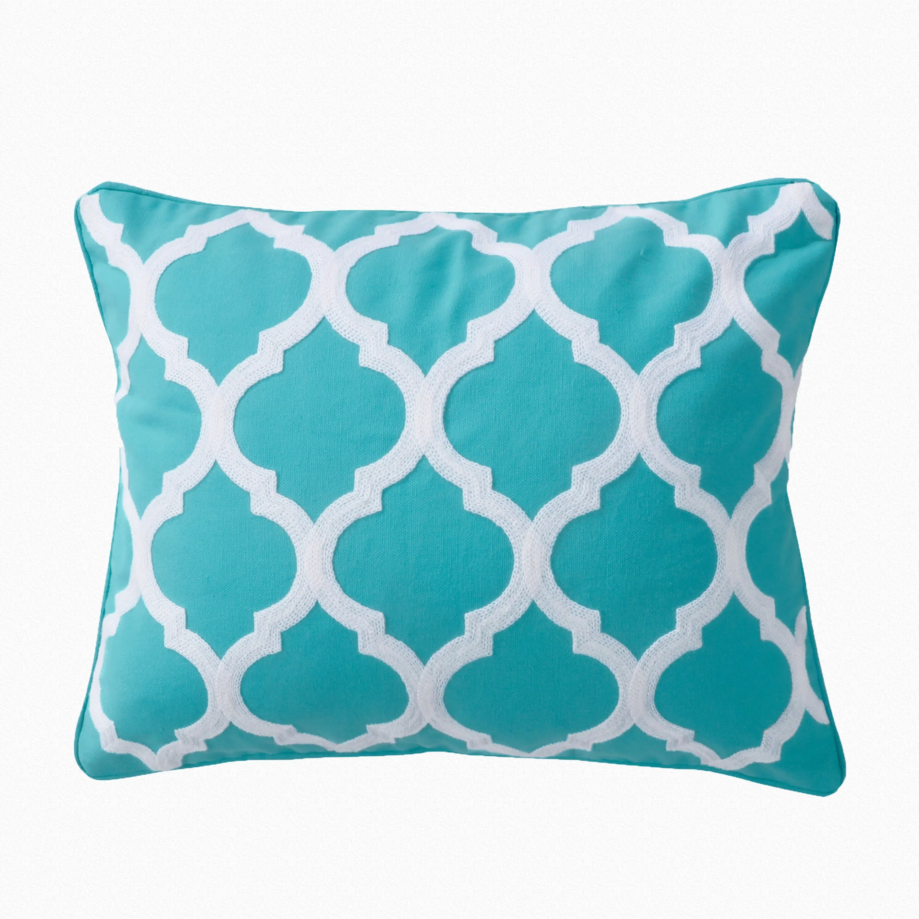 Karola Teal Lattice Pillow