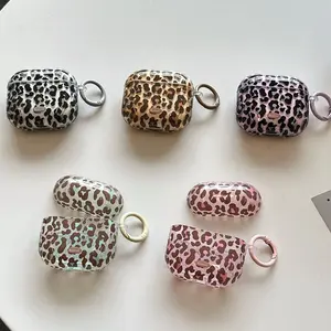 5colors leopard print imd earphone case wireless bluetooth charging box for apple airpods 1 2 3 4 pro 2nd 3rd pro2 pro3 cover