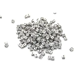 100Pcs 8mm White Dice Adult Game Dice for Math Activity Casino Theme Party Favors Gifts Magic Tricks Prop