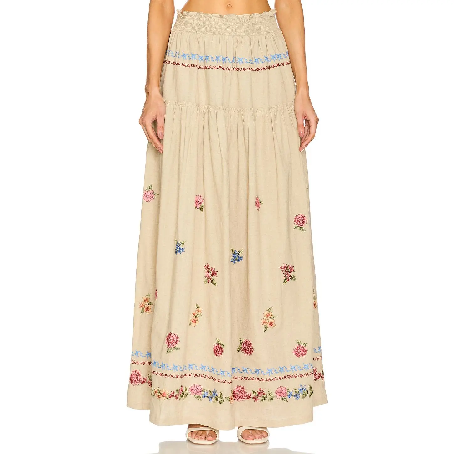 Agua Bendita Jenna Blush Maxi Skirt in Multicolor