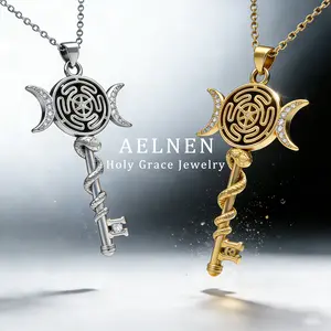 AELNEN Hecate's Key Necklace - Witchtok Collection | Protective Blessed Amulet | Unisex Jewelry Gift