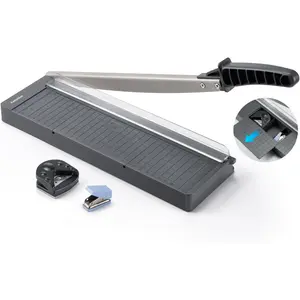 12" Guillotine Paper Cutter,Accurate Paper Trimmer Cutting with Safety Guard & Blade Lock, 8 Sheet Capacity, Portable Heavy Duty Paper Cutter for Cardstock,Label,Vinyl & Photos