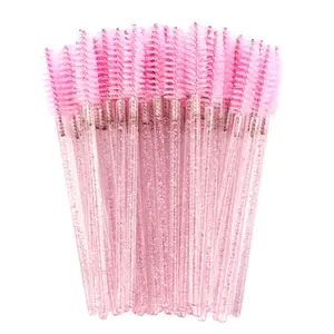 50-Piece Crystal Brush Set for Eyelashes and Brows, Easy Makeup Application, Ideal for Lash Extensions, Professional Beauty Tools