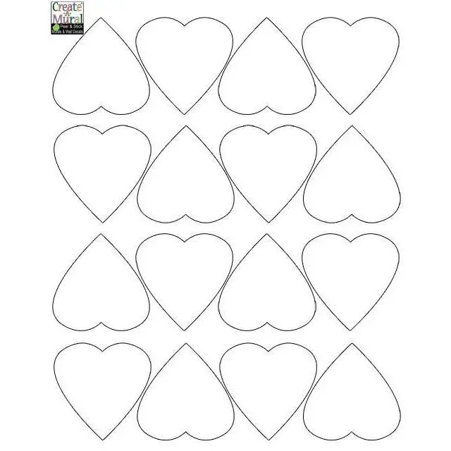 Heart Wall Decals -White
