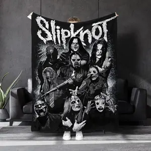 Slipknot Themed Printed Flannel Throw Blanket - Comfortable, Soft, Lightweight - Suitable for Home, Camping, All Seasons Use, Throwblanket