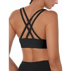 2026 New Women's Sports Bra (Ideal for Larger Busts) — Wire-Free Yoga Bra with Built-in Pads: High-Impact Support, Low-Back Multi-Strap Racerback Design