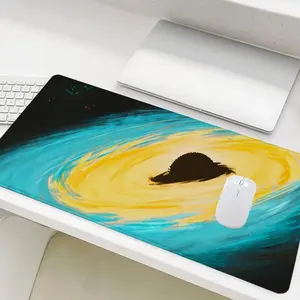 Outer Space Art Design Mouse Pad, Rectangle Gaming Mouse Pad, Non-Slip Rubber Base Stitched Edge Desk Pad for Home Office Game Room