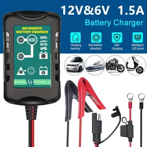 Revive & Maintain Your Batteries! 1/2-Pack 1.5A Smart Charger,6V/12V Auto - Charge & Desulfate , Trickle Charge for Long - Term Storage,Ideal for Cars, Lawn Mowers, Motorcycles & Boats