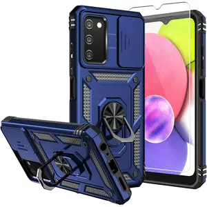 STYRKE for  Galaxy A03S Phone Case,Galaxy A03S Phone Case,with Screen Protectors and Camera Cover,[ Grade] 16ft.Drop Tested Cover with  Kickstand Protective Case for A03S, TC-Blue