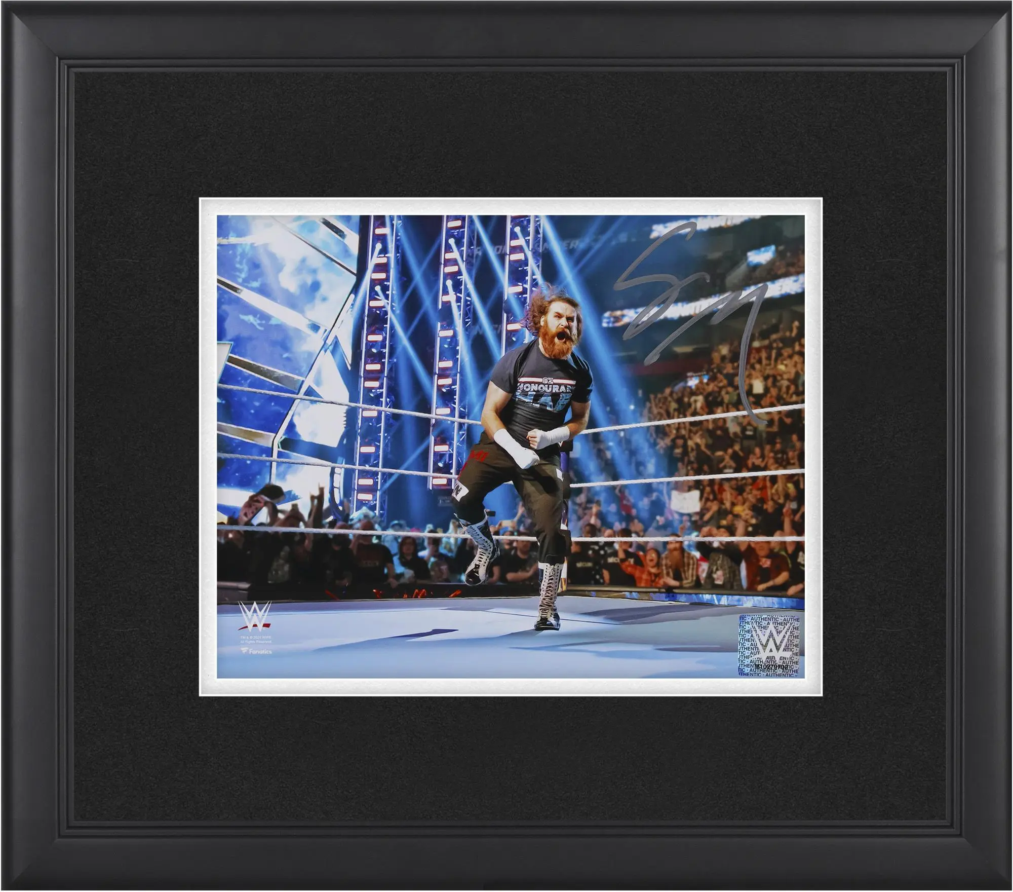 Sami Zayn WWE Framed Autographed 8" x 10" Elimination Chamber Photograph - Fanatics Authentic Certified