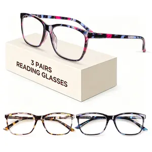 ZOECENT Women's Reading Glasses  Anti-Blue Light High Quality Elliptical Frames with Spring Hinges Computer Reading Glasses 3Pack Reade+150+175+200+250+275+300